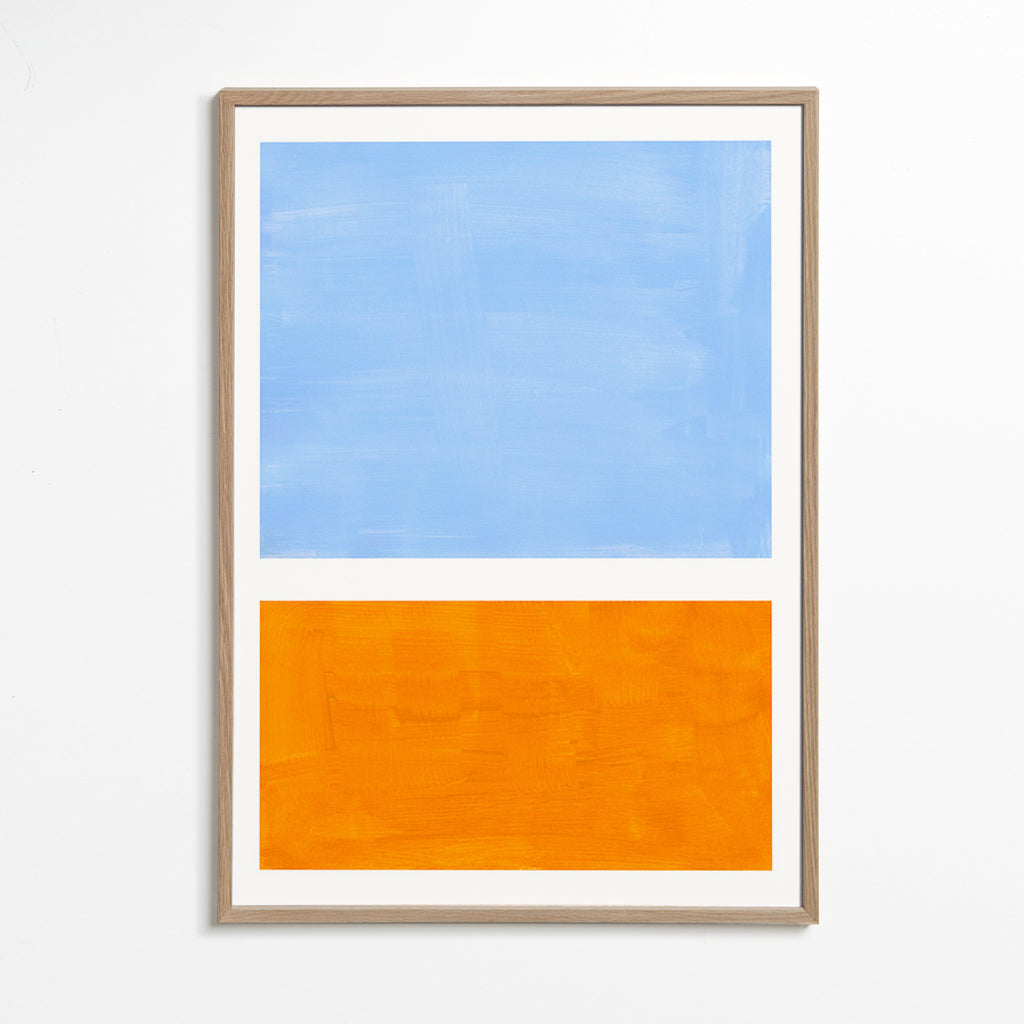 Abstract kunst med farveblokke – Oak Frame