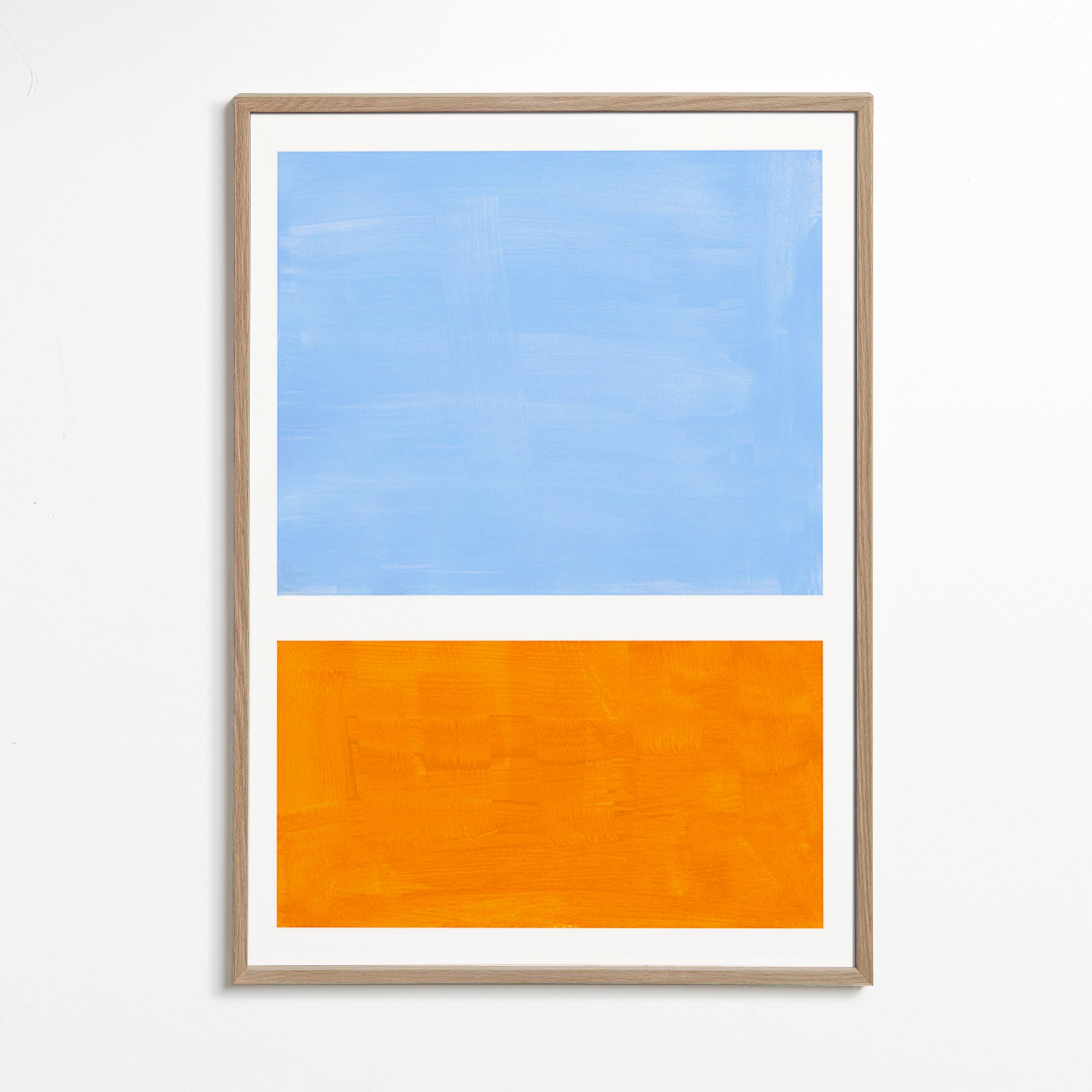 Abstract kunst med farveblokke – Oak Frame