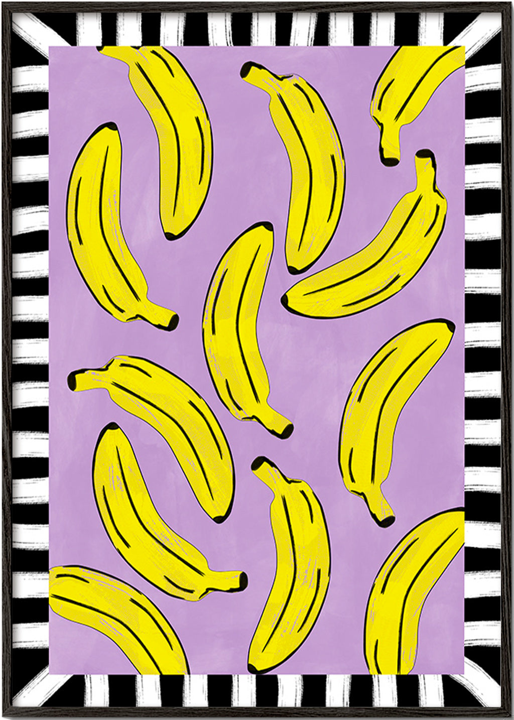 Køkkenkunst med gule bananer – Black Frame