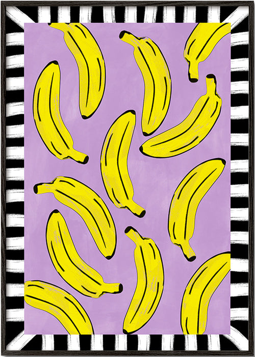 Køkkenkunst med gule bananer – Black Frame