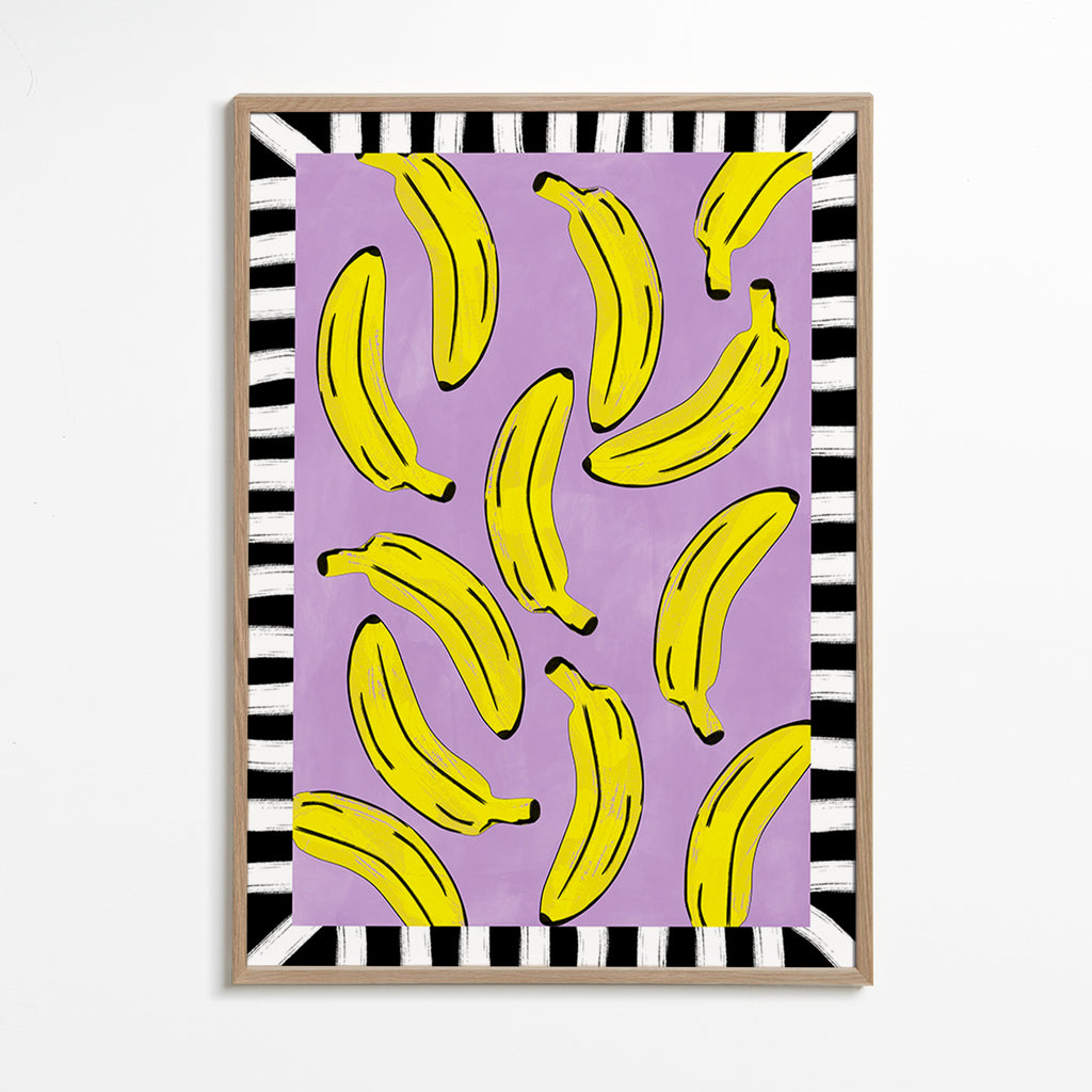 Køkkenkunst med gule bananer – Oak Frame