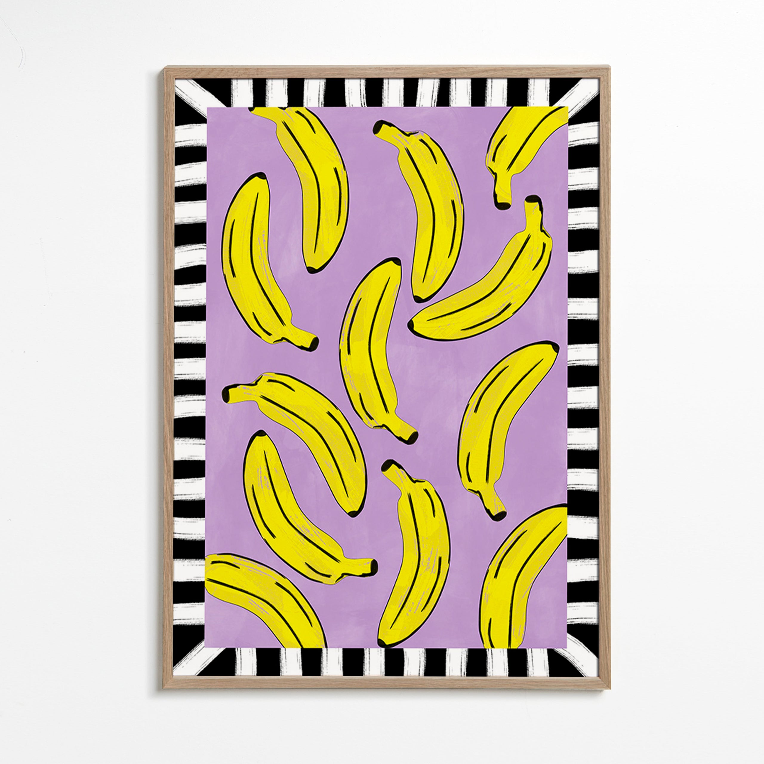 Køkkenkunst med gule bananer – Oak Frame