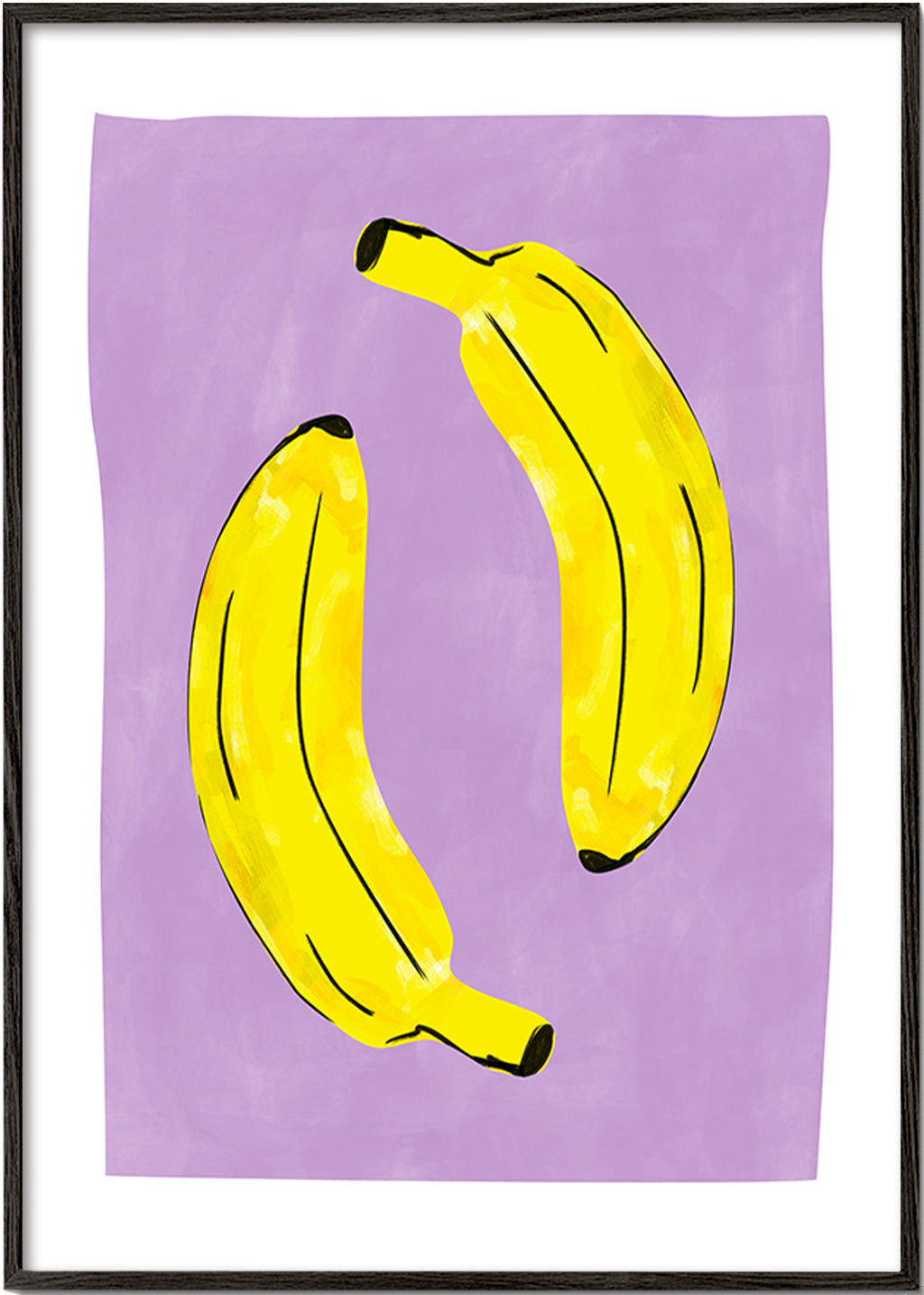 Køkkenkunst med gule bananer – Black Frame