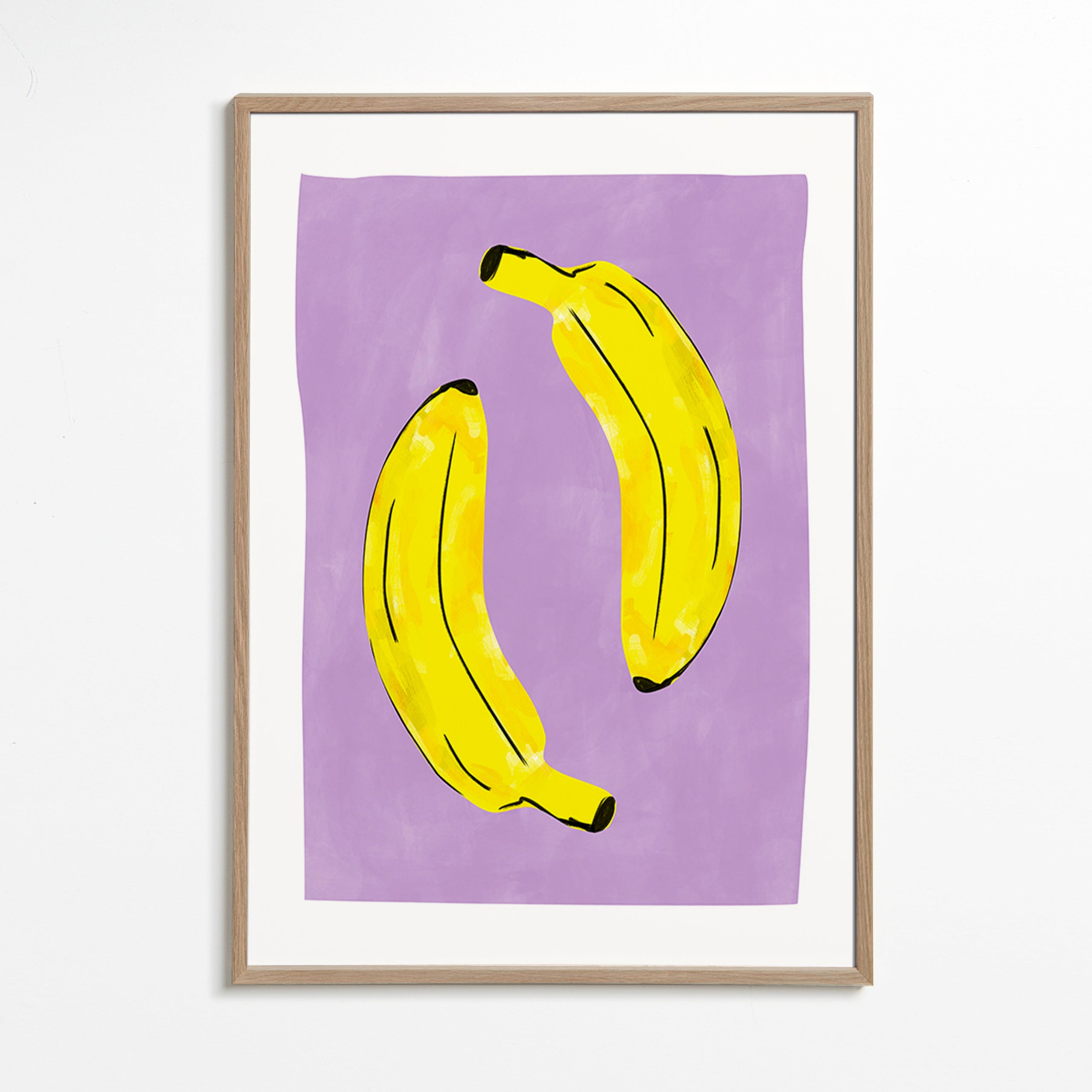 Køkkenkunst med gule bananer – Oak Frame