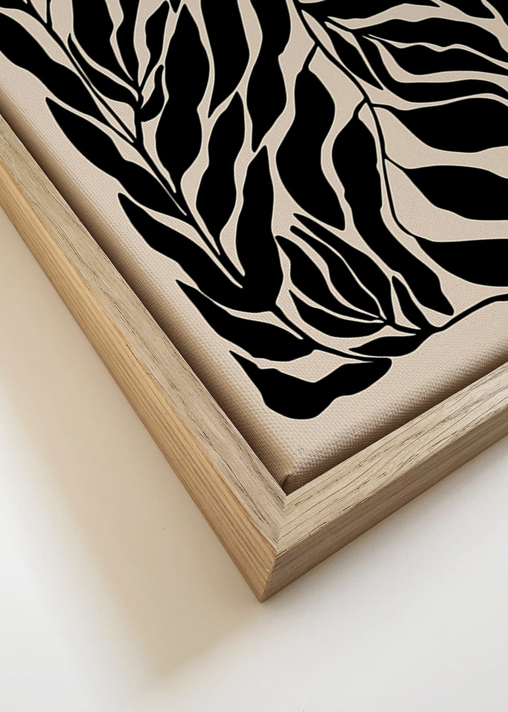 Botanisk plakat sorte blad-silhuetter – Canvas detail