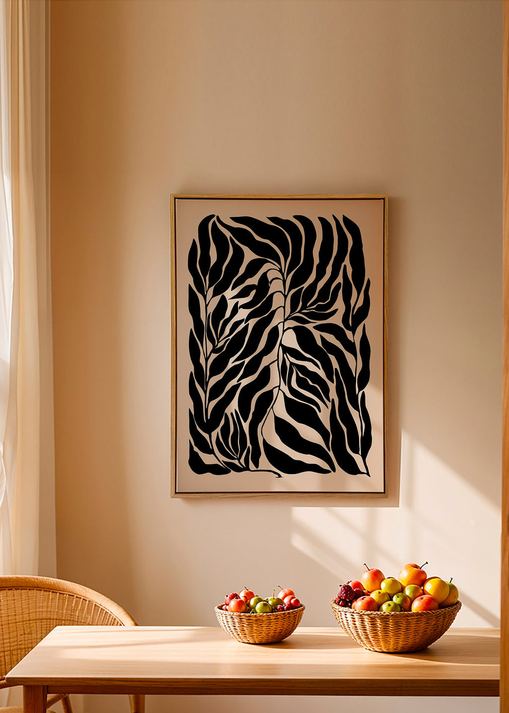 Botanisk plakat sorte blad-silhuetter – Canvas2