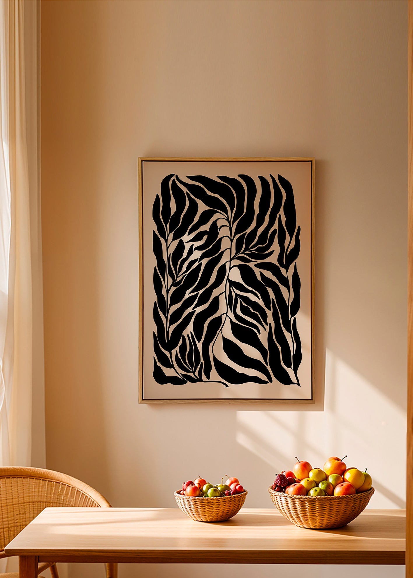 Botanisk plakat sorte blad-silhuetter – Canvas2