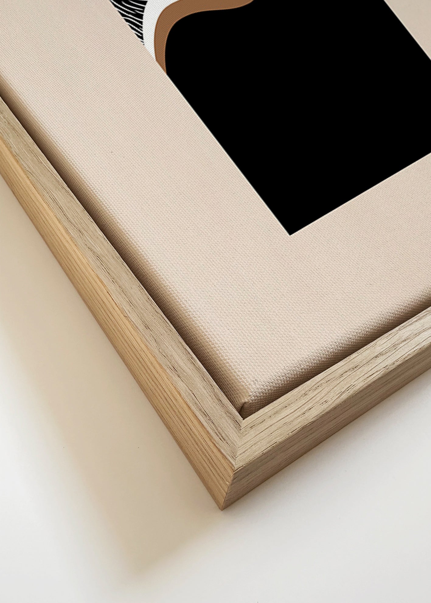 Abstrakt billede med monokrome bølger – Canvas detail