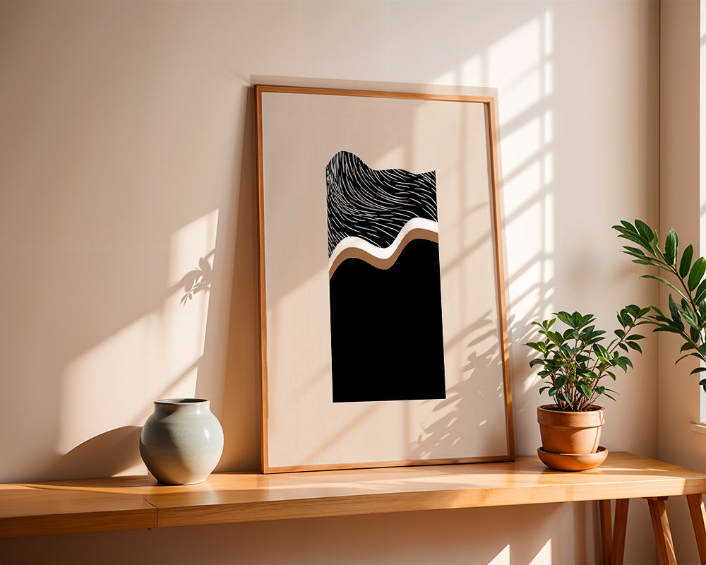 Abstrakt billede med monokrome bølger – Product2