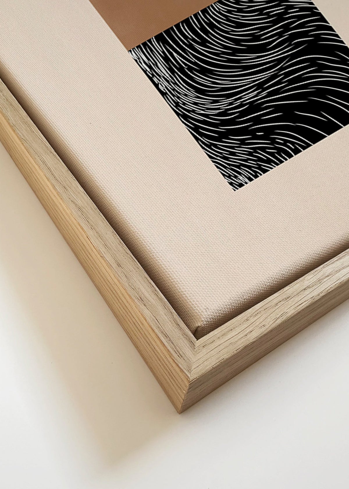 Geometrisk plakat med to teksturerede blokke – Canvas detail