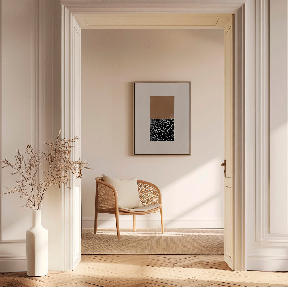 Geometrisk plakat med to teksturerede blokke – Canvas1