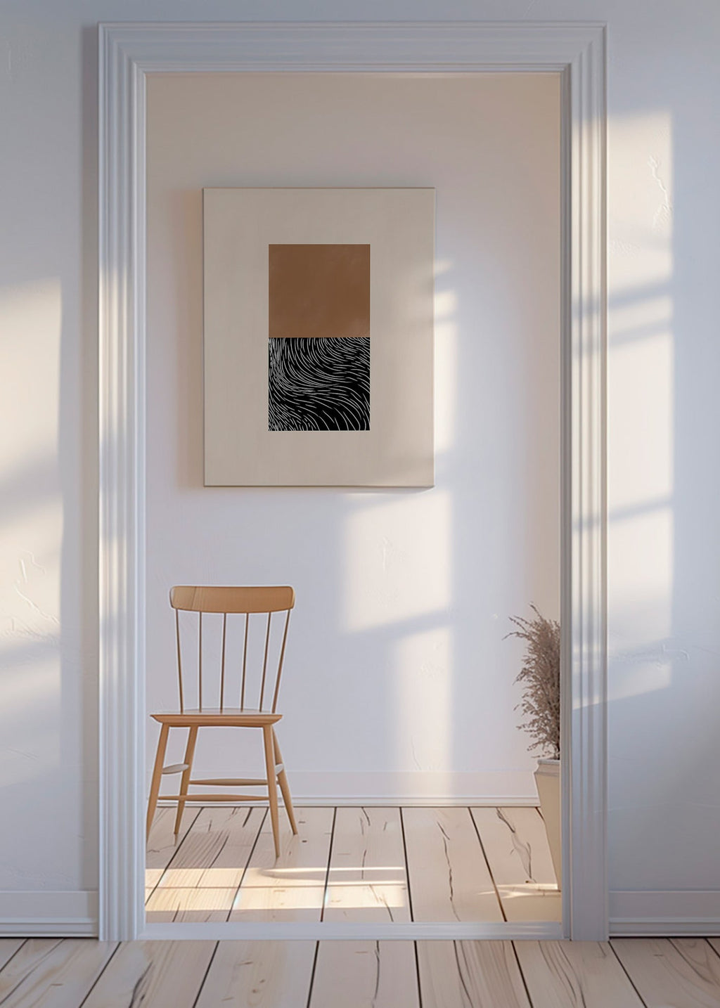 Geometrisk plakat med to teksturerede blokke – Canvas