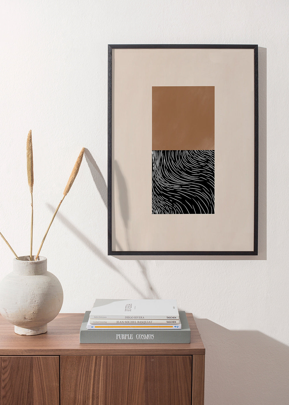 Geometrisk plakat med to teksturerede blokke – Product1