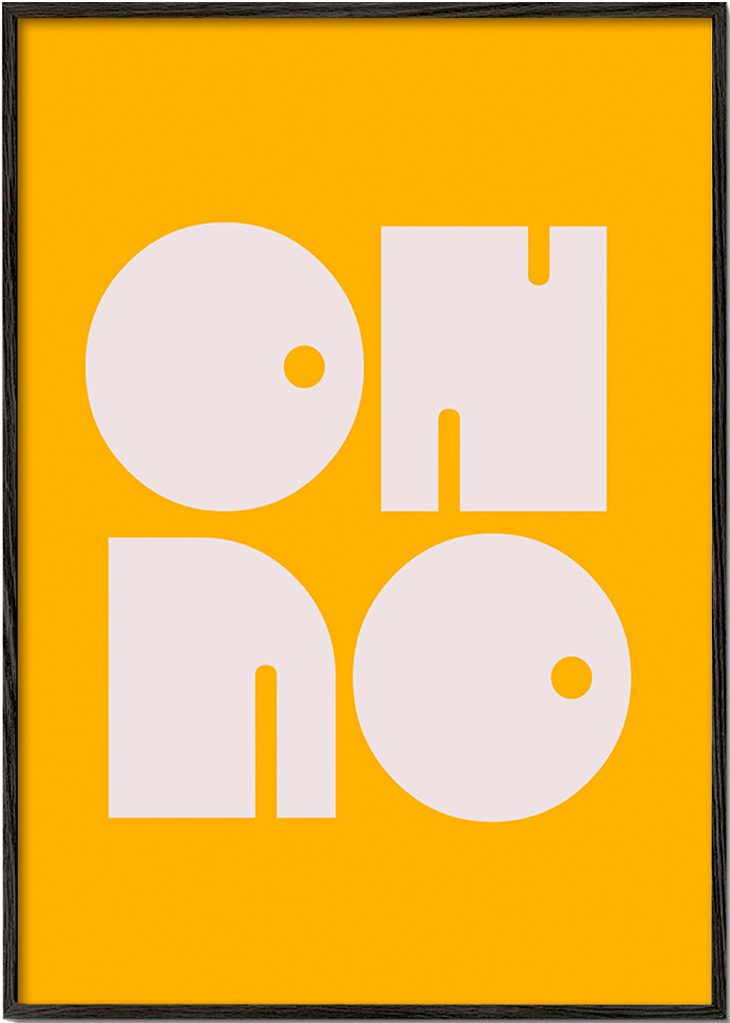 Geometrisk plakat med typografiske former sennep – Black Frame