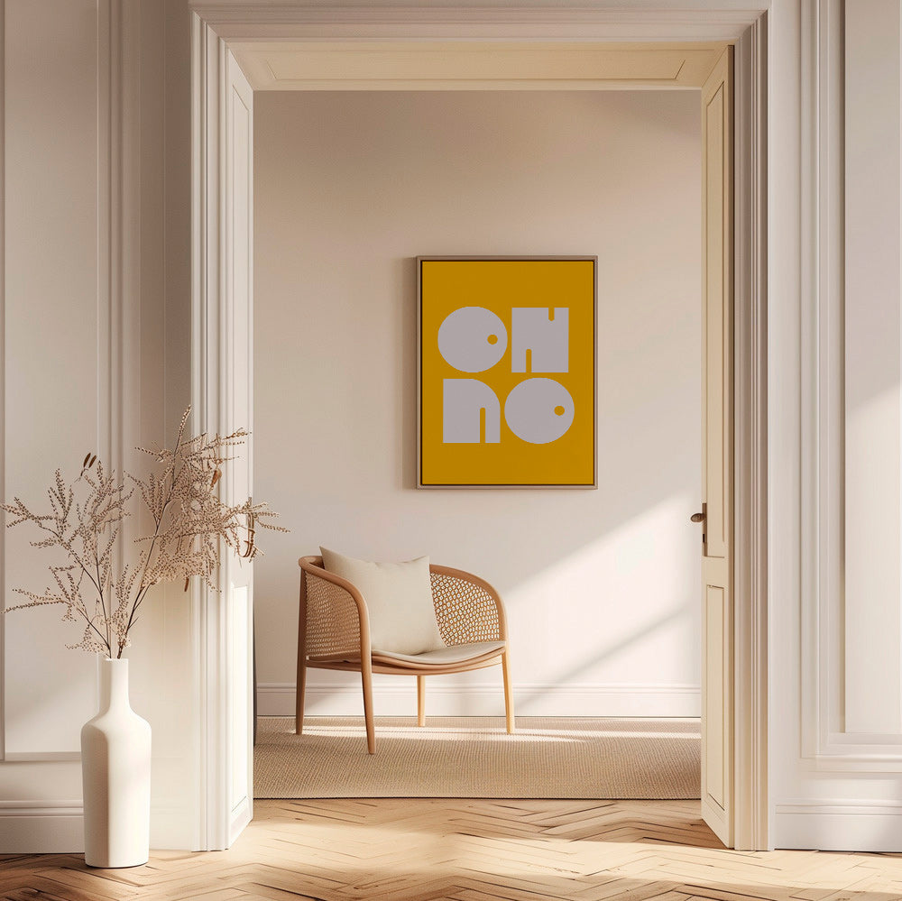Geometrisk plakat med typografiske former sennep – Canvas1