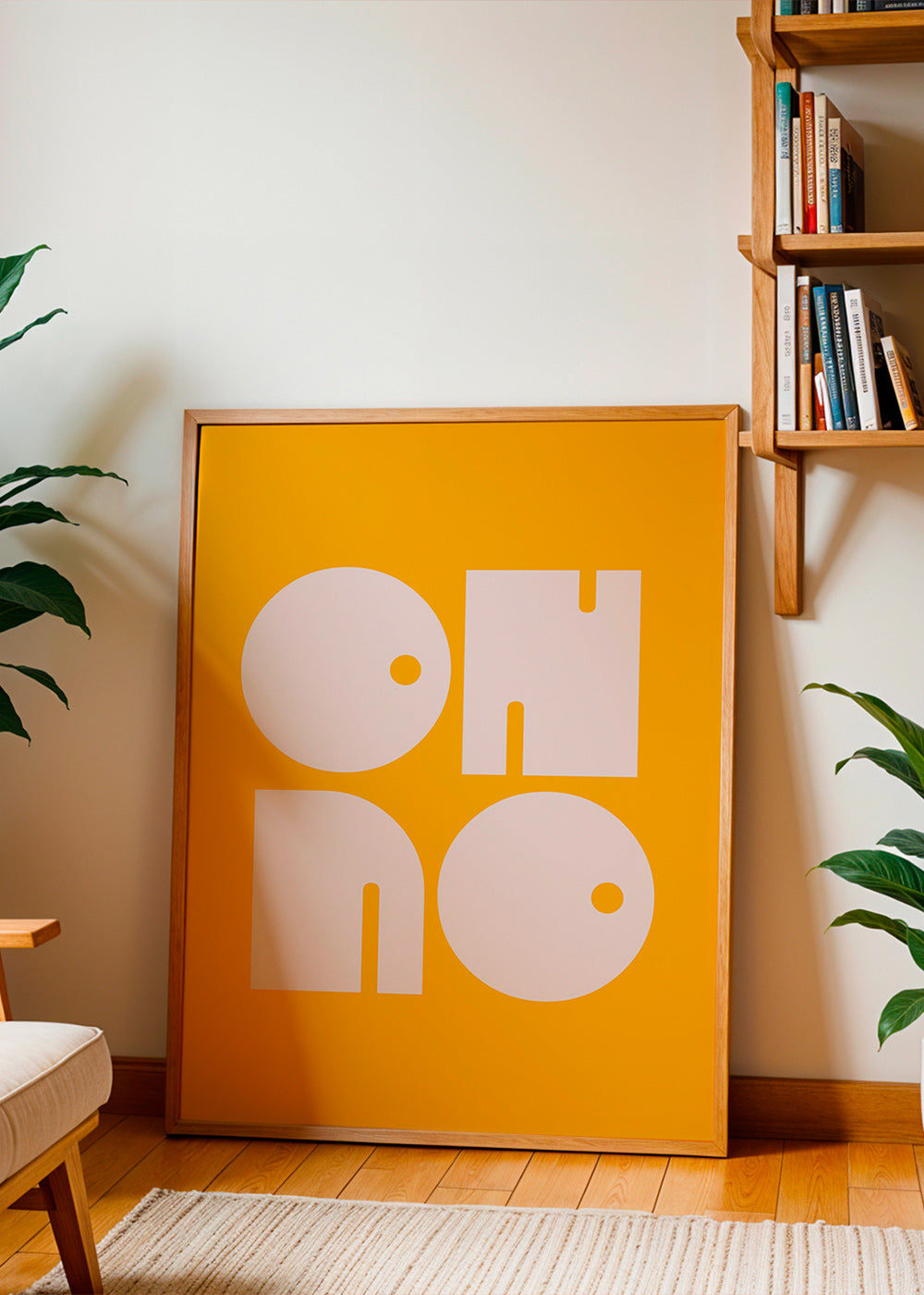 Geometrisk plakat med typografiske former sennep – Product1