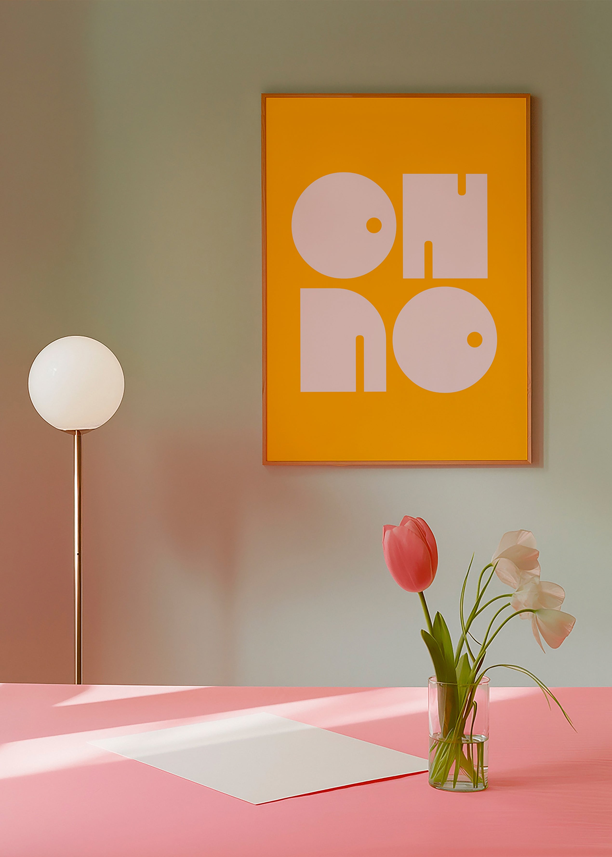 Geometrisk plakat med typografiske former sennep – Product2