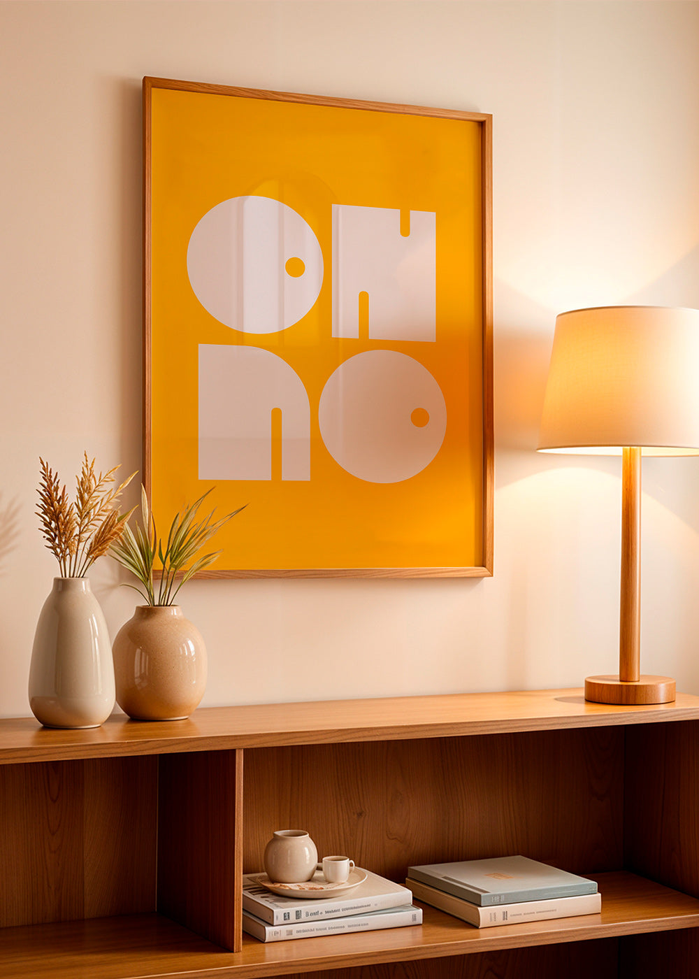 Geometrisk plakat med typografiske former sennep – Product3
