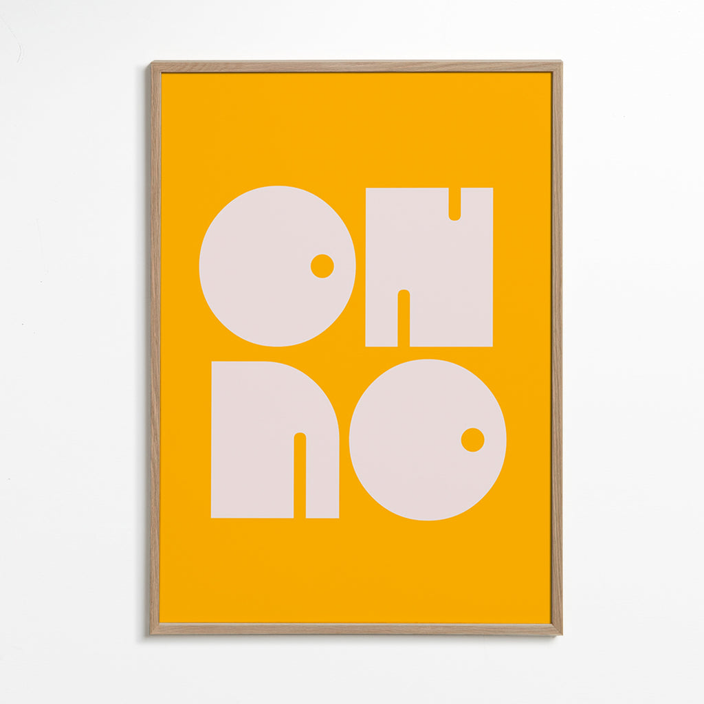 Geometrisk plakat med typografiske former sennep – Oak Frame