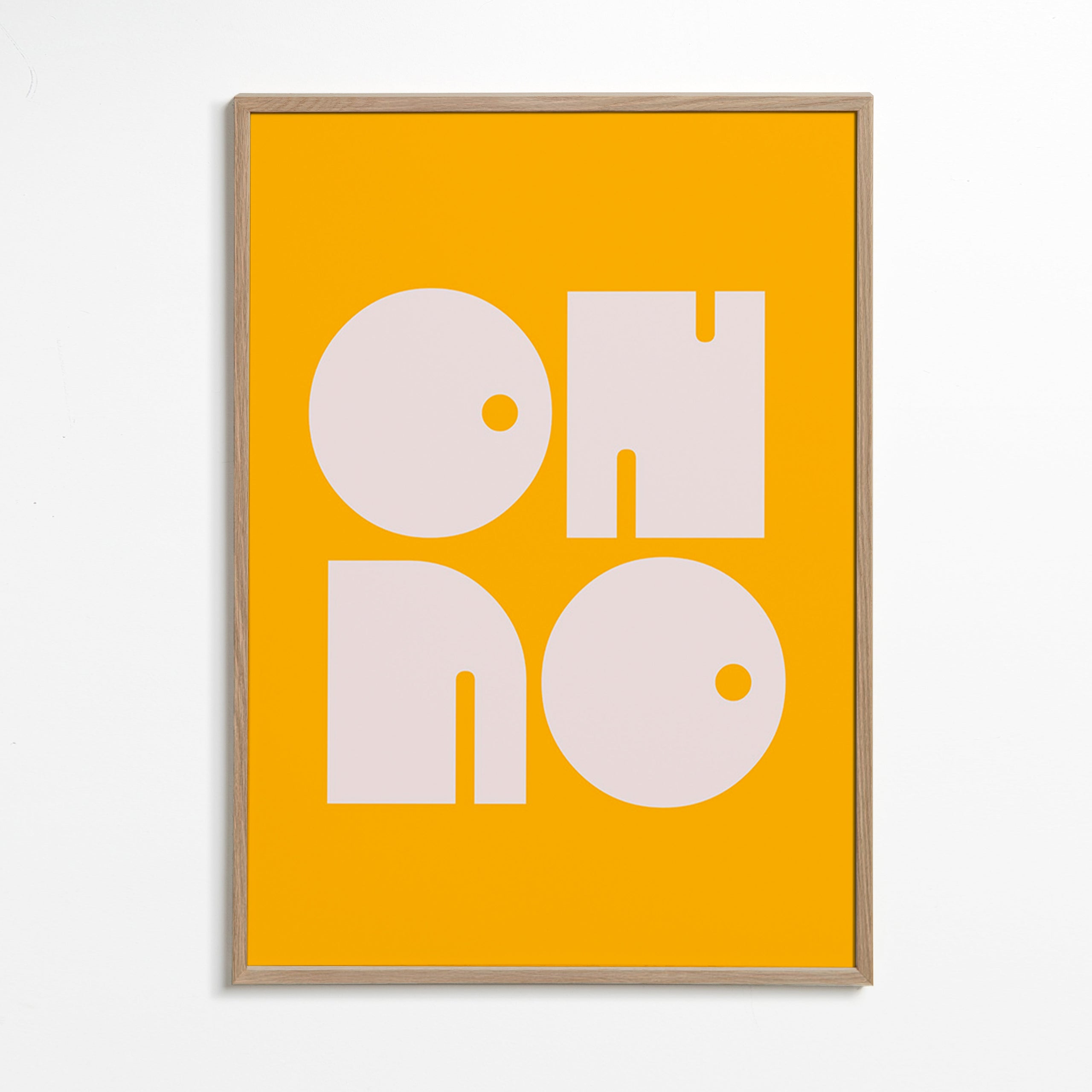 Geometrisk plakat med typografiske former sennep – Oak Frame