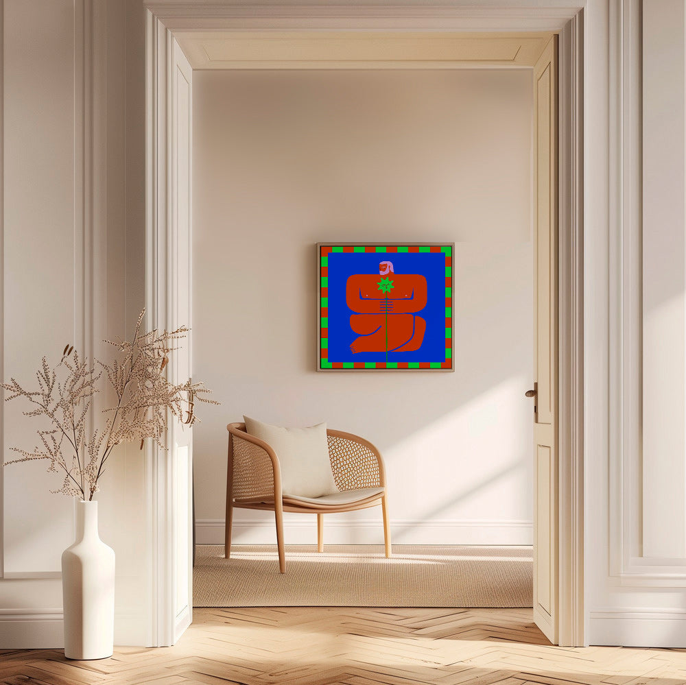 Illustration af figur der holder en blomst – Canvas1
