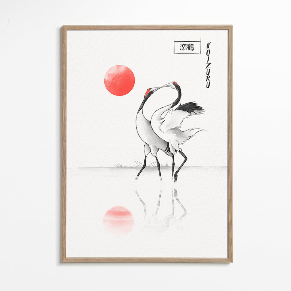 Japanske traner minimalistisk billede – Oak Frame