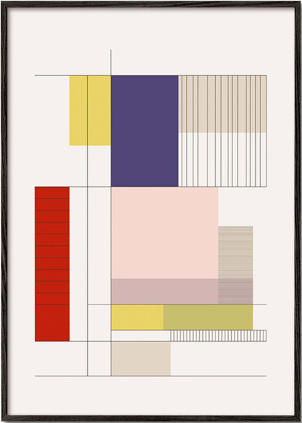 Geometrisk billede med blokke – Black Frame
