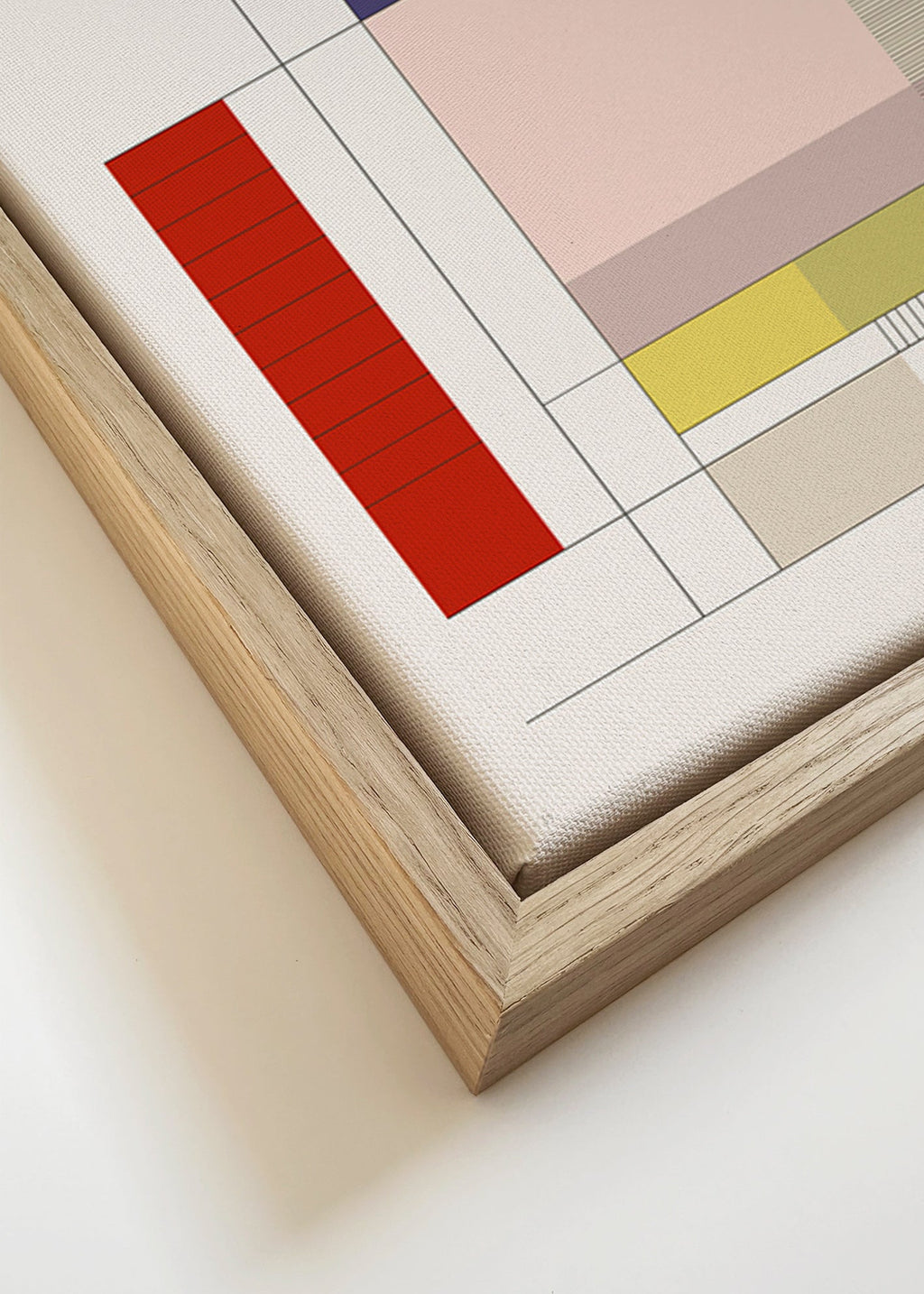Geometrisk billede med blokke – Canvas detail