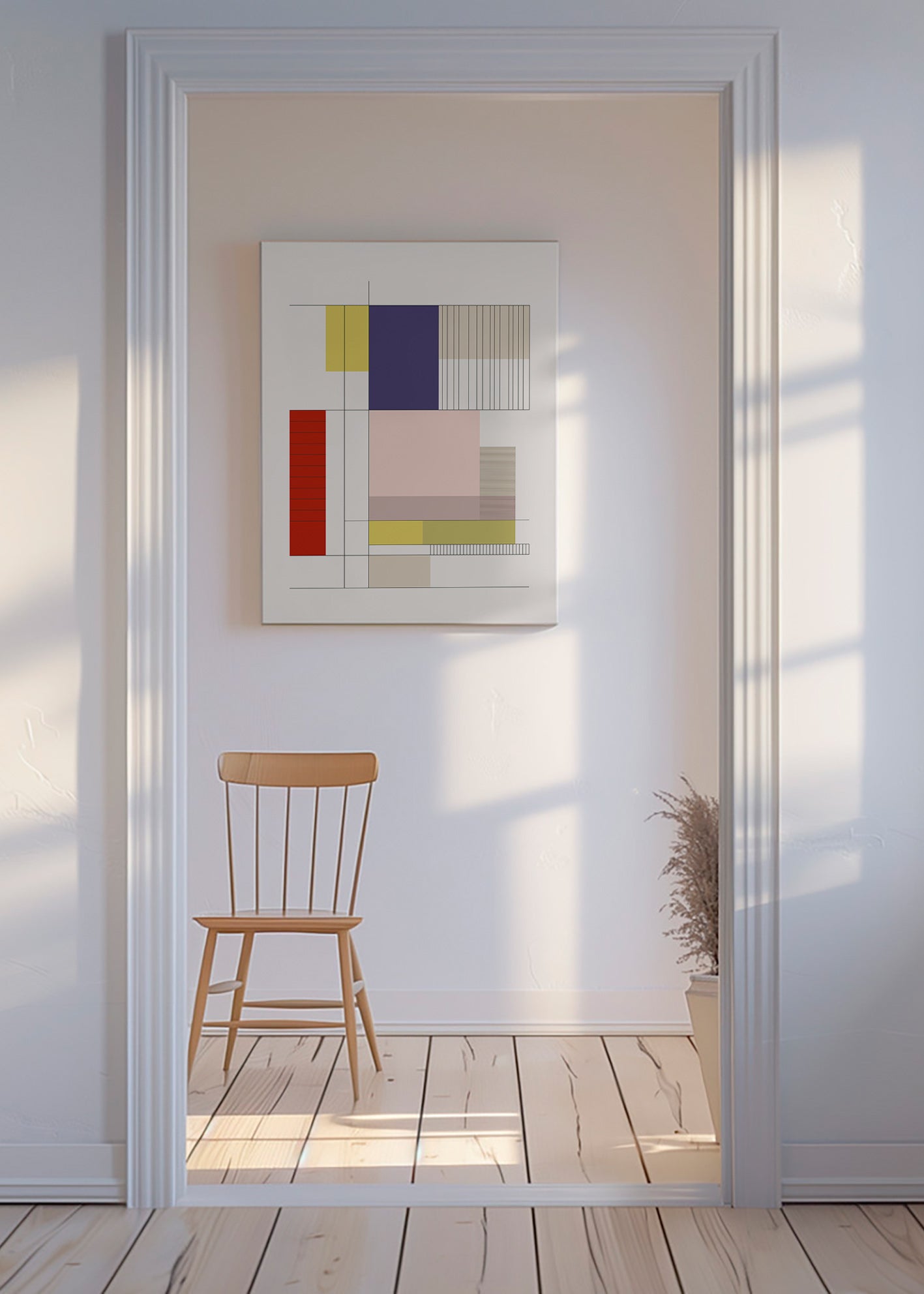 Geometrisk billede med blokke – Canvas