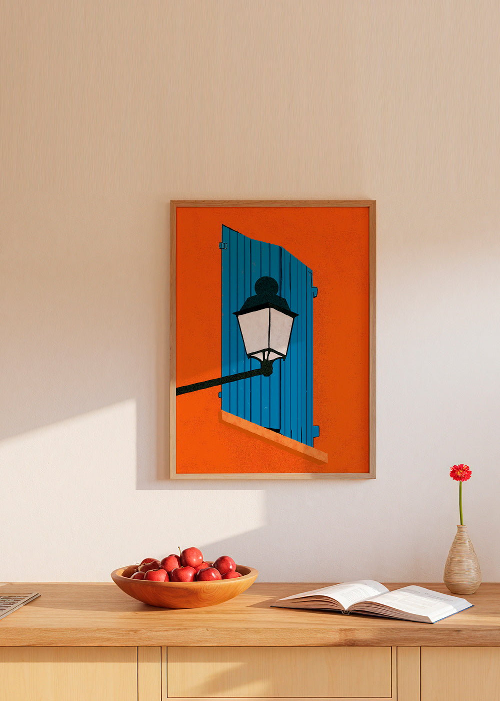 Illustration blå skodde og gadelygte – Product1