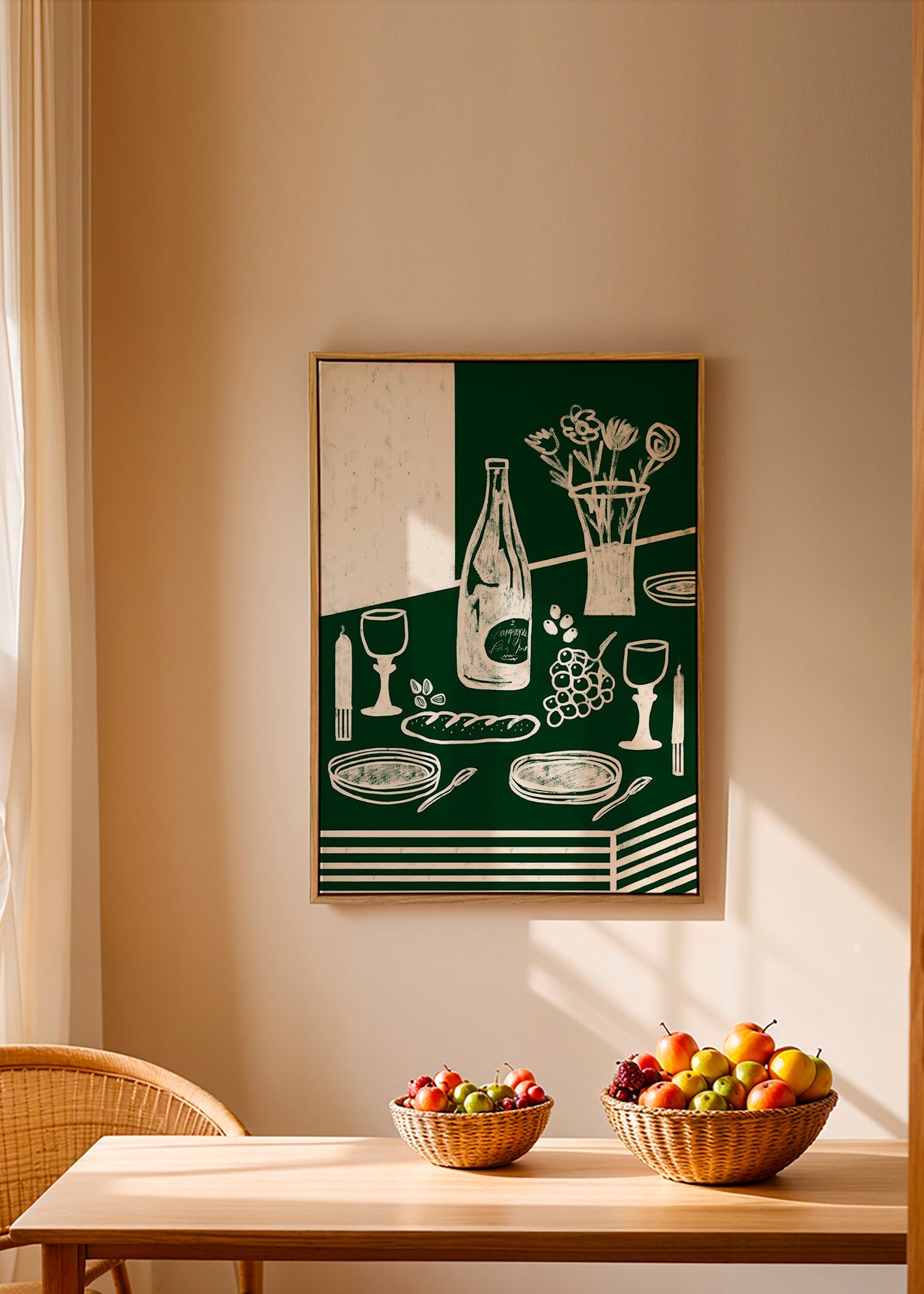 Køkkenkunst: grønt stilleben – Canvas1