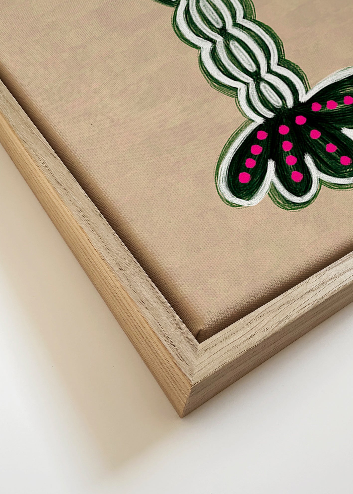 Illustration af grøn hummer – Canvas detail