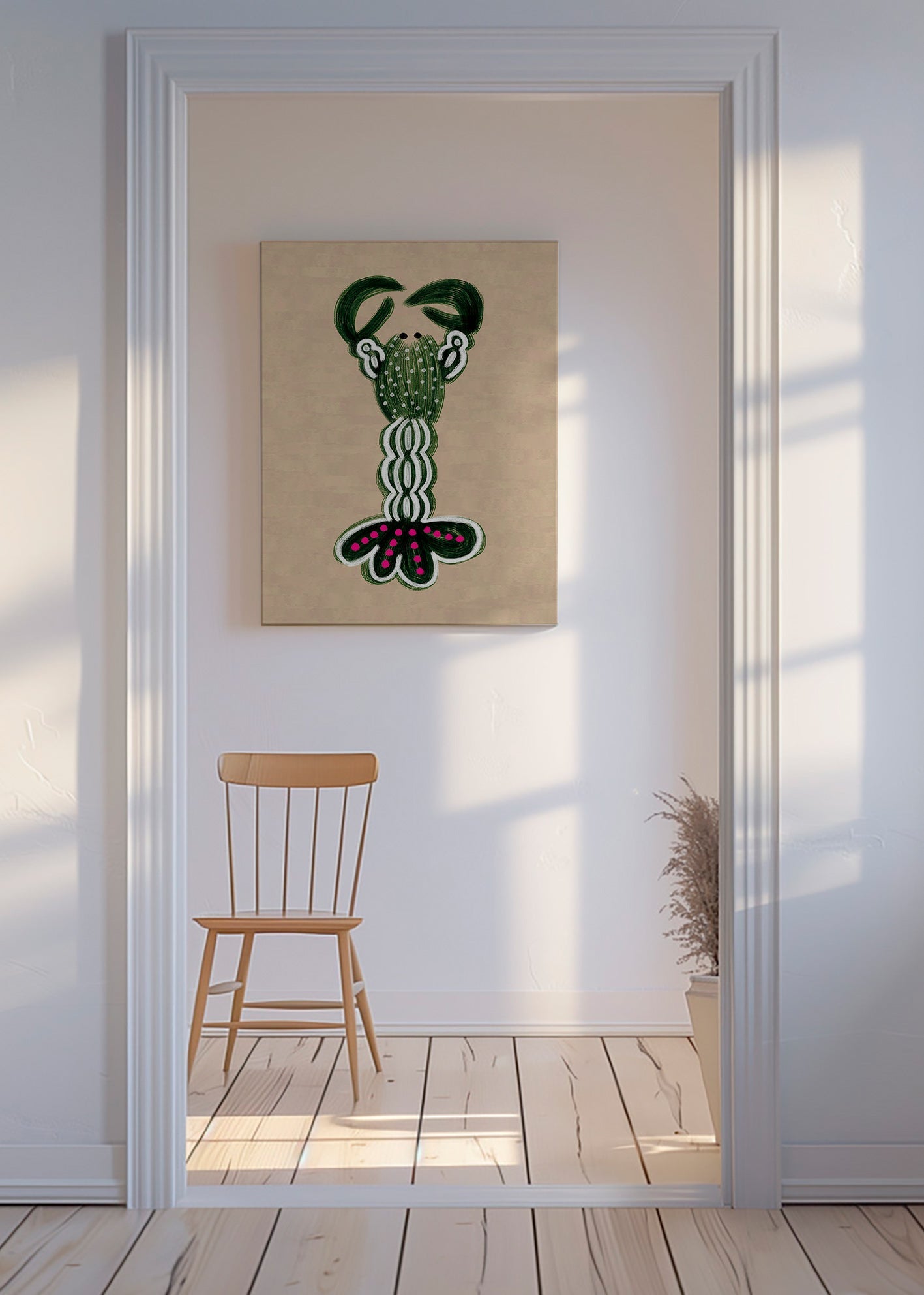 Illustration af grøn hummer – Canvas