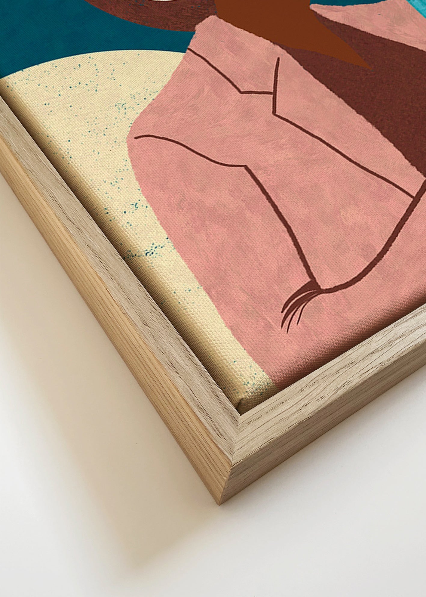 Illustration af musiker med blæseinstrument – Canvas detail