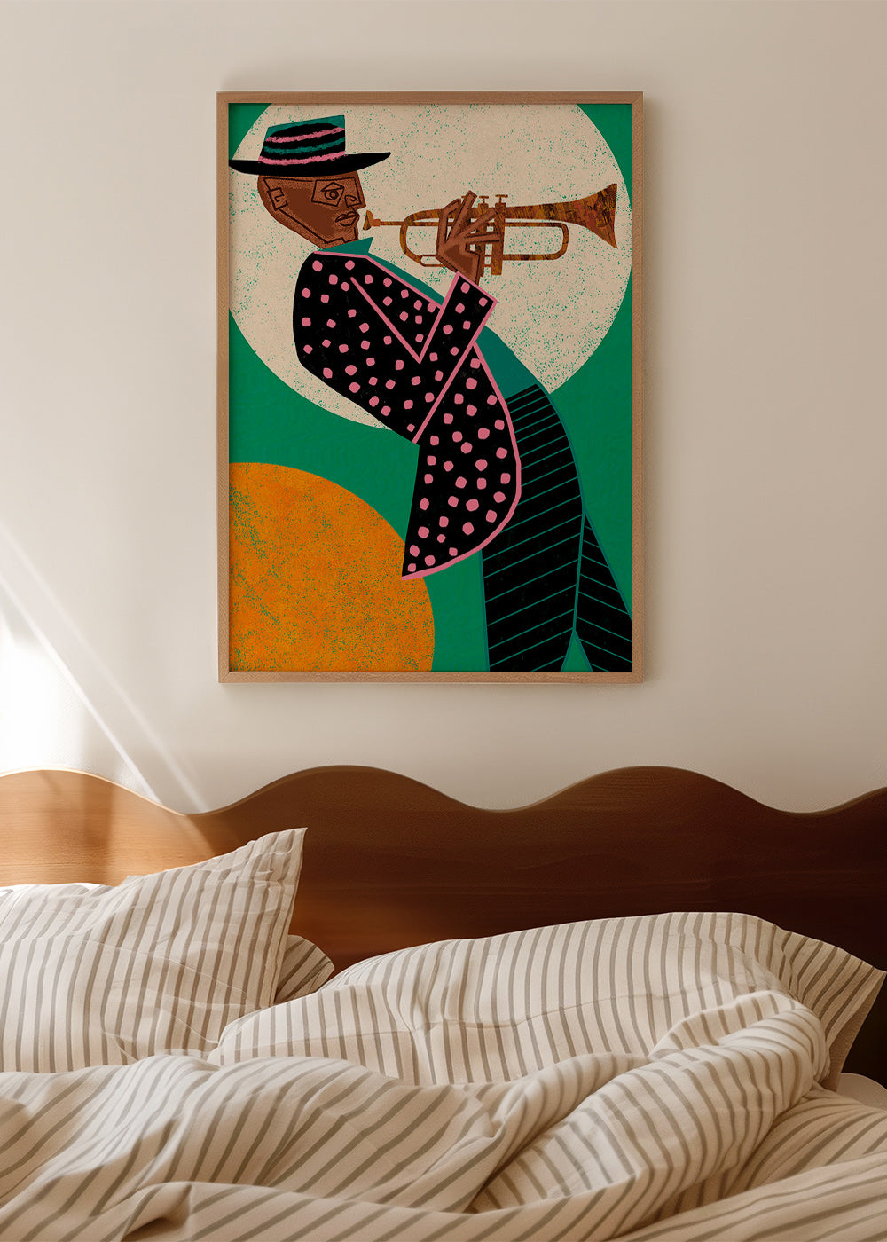 Illustration trompetmusiker under månen – Product2