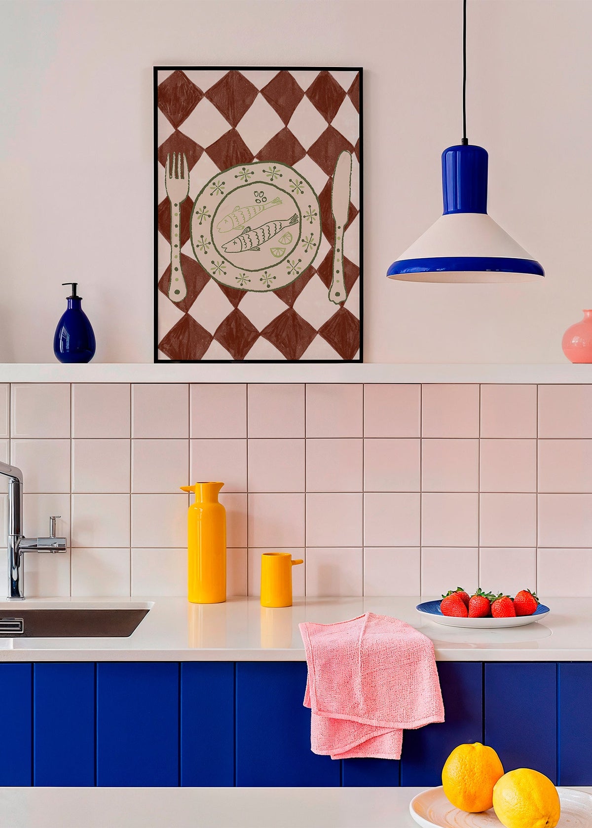 Køkkenkunst: fisketallerken på rudemønster – Product1
