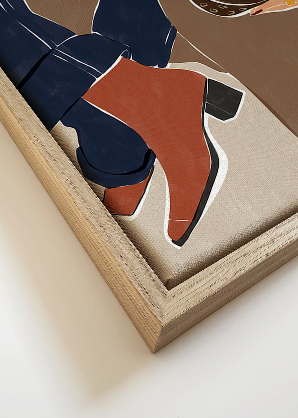 Modeillustration med taske og støvler – Canvas detail