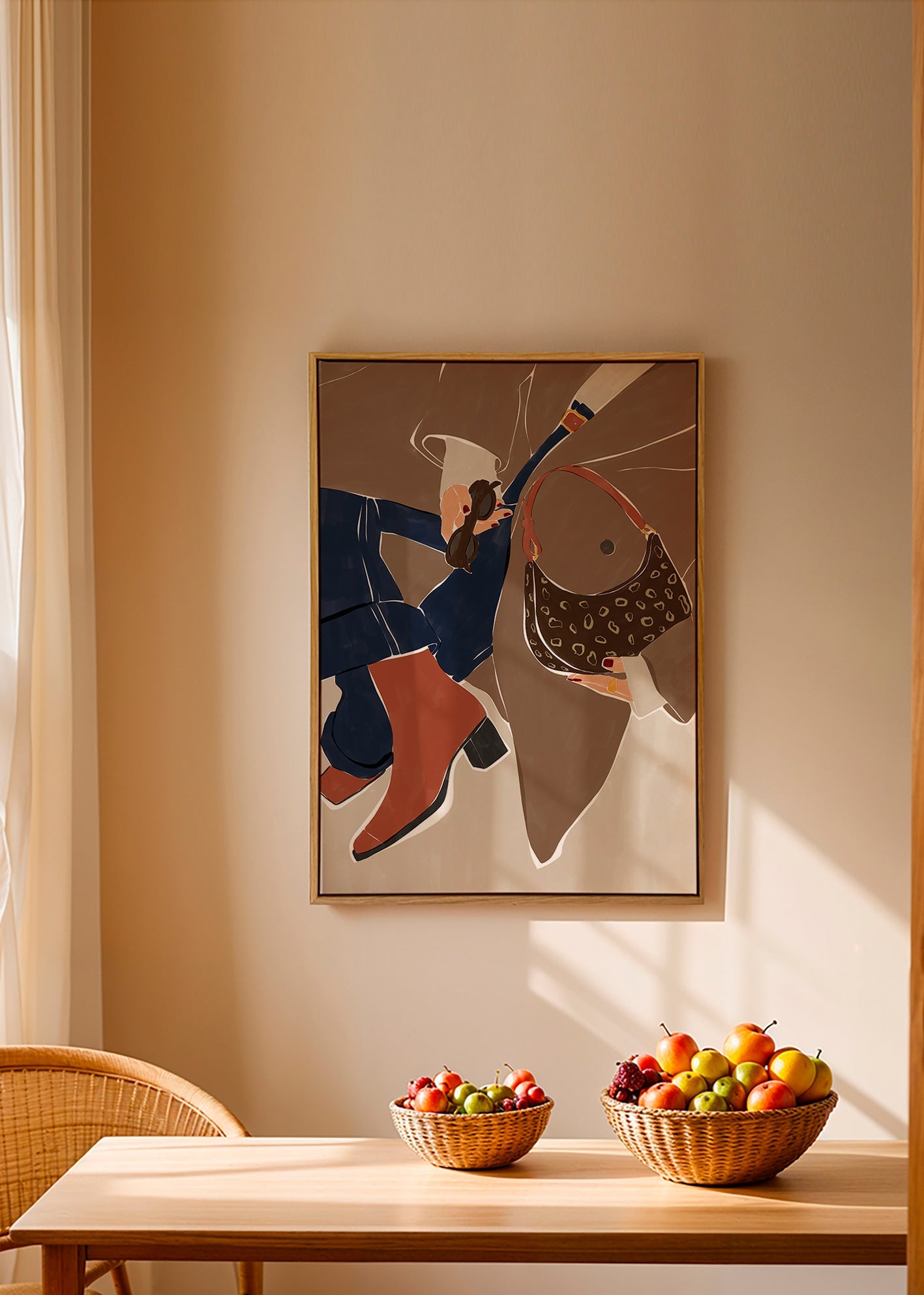 Modeillustration med taske og støvler – Canvas1