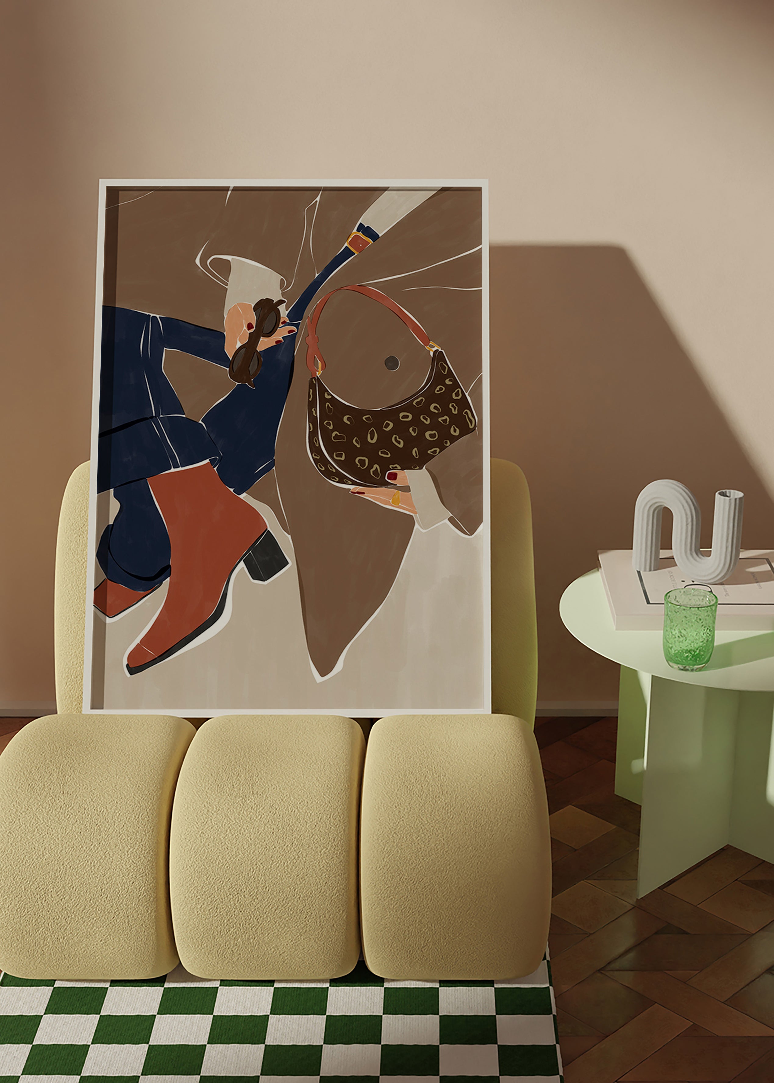 Modeillustration med taske og støvler – Product3