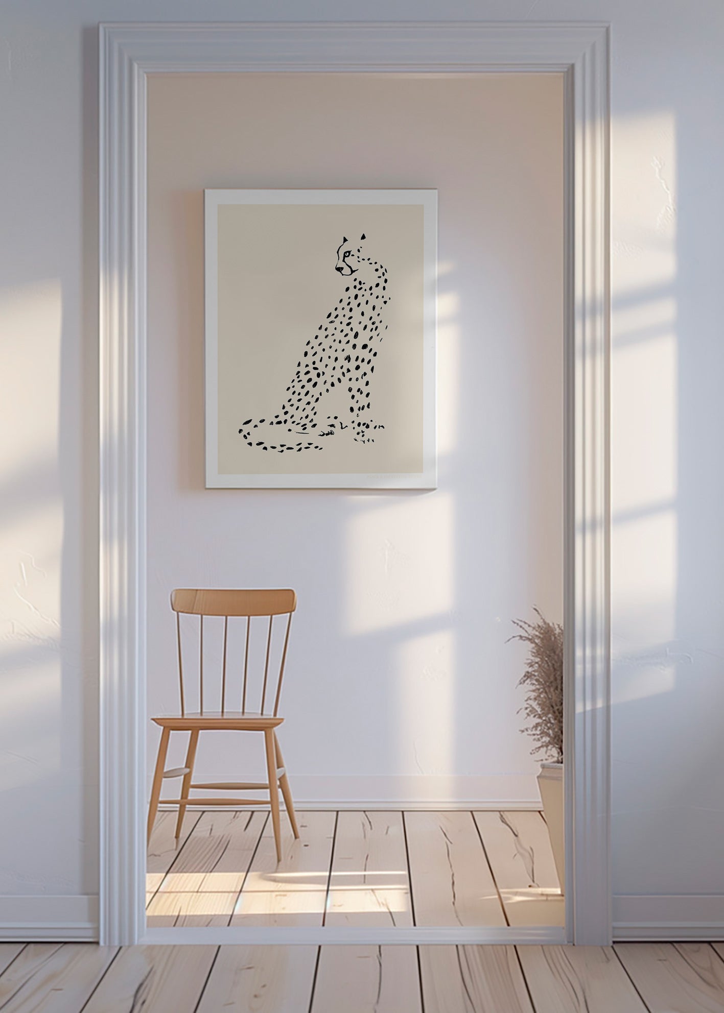 Minimalistisk gepard – Canvas