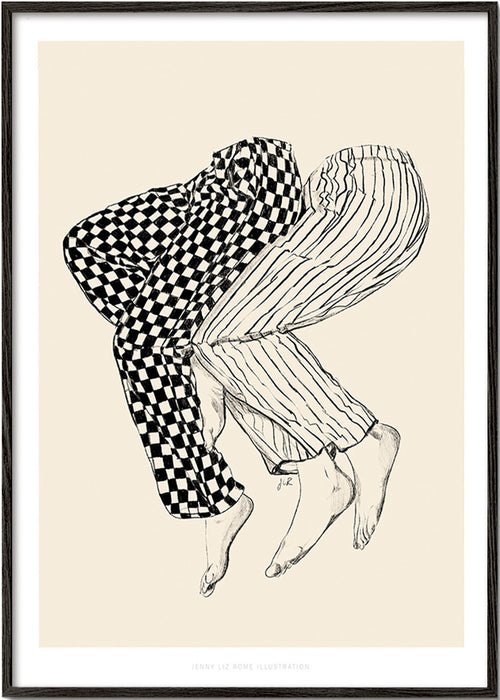 Illustration af sammenflettede ben – Black Frame