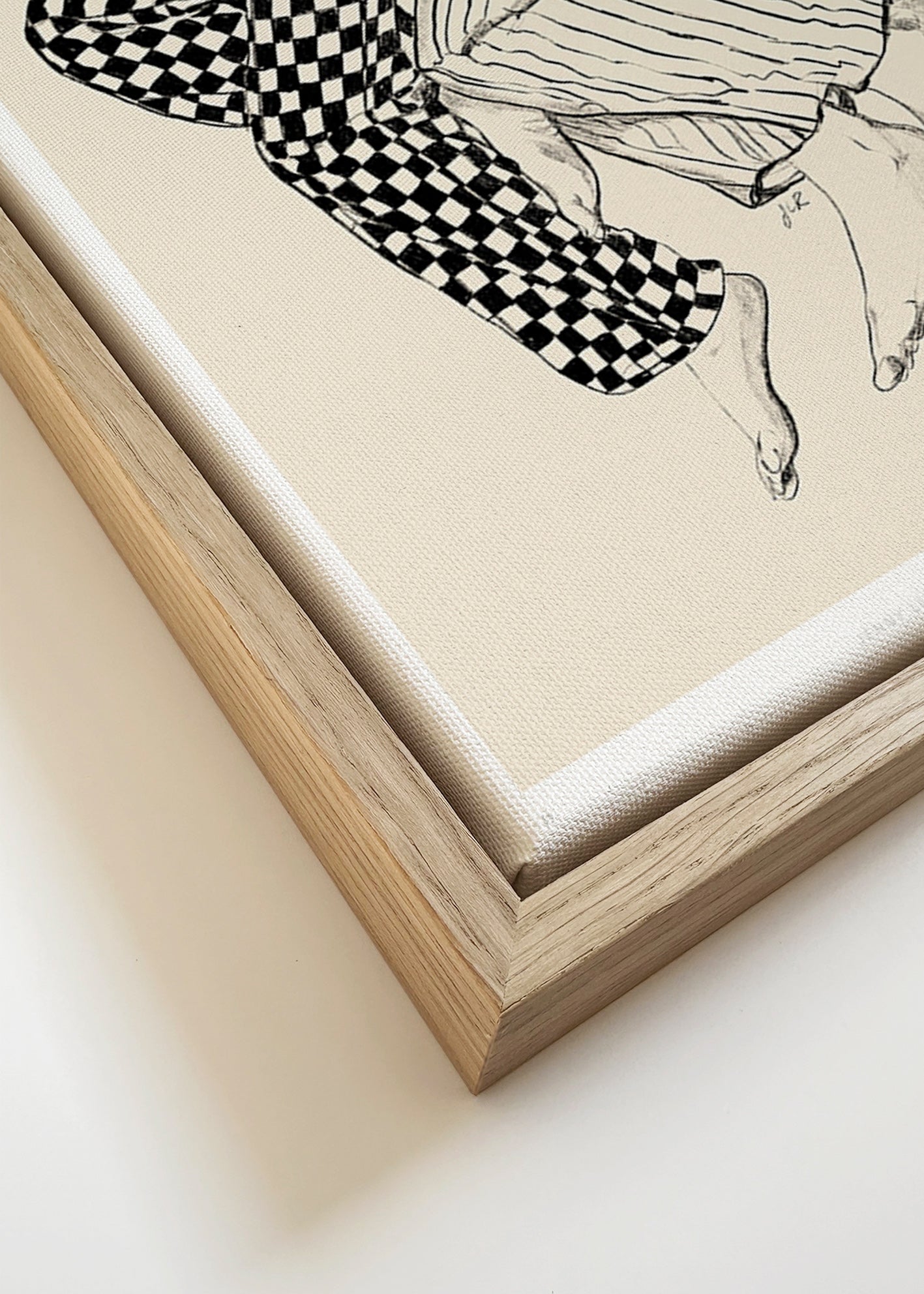 Illustration af sammenflettede ben – Canvas detail