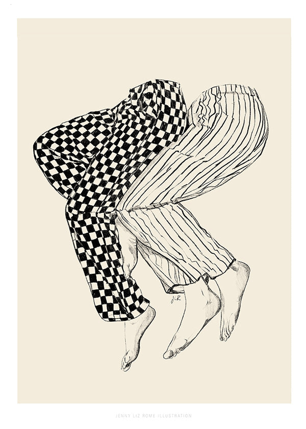 Illustration af sammenflettede ben