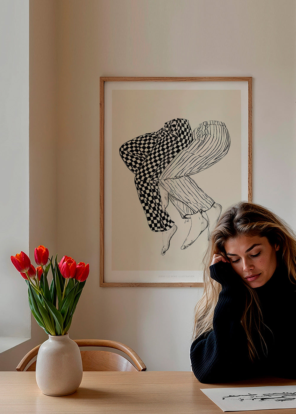 Illustration af sammenflettede ben – Product3