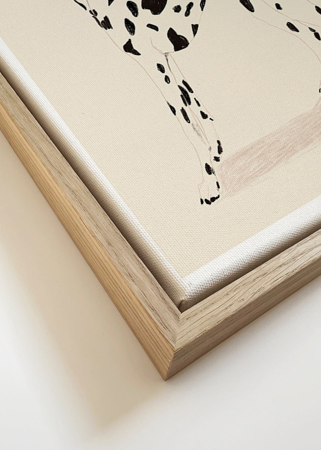 Dalmatiner plakat i minimalistisk streg – Canvas detail