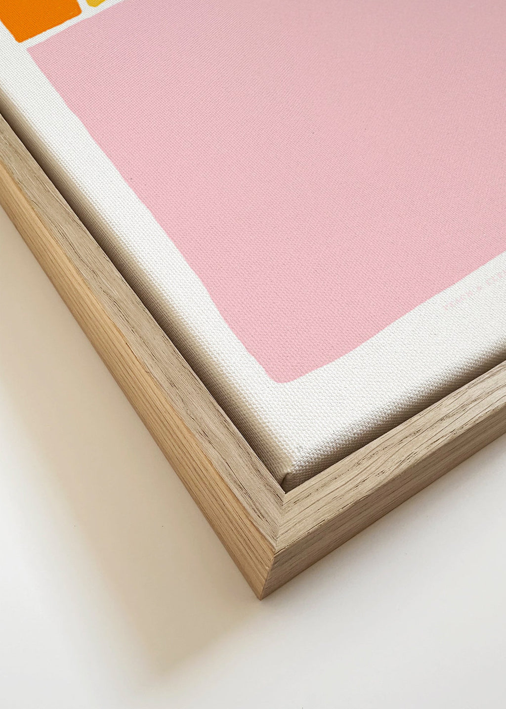 Abstrakt billede halvcirkel rosa og orange – Canvas detail