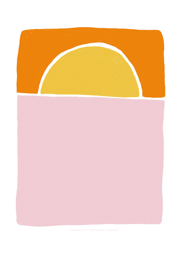 Abstrakt billede halvcirkel rosa og orange