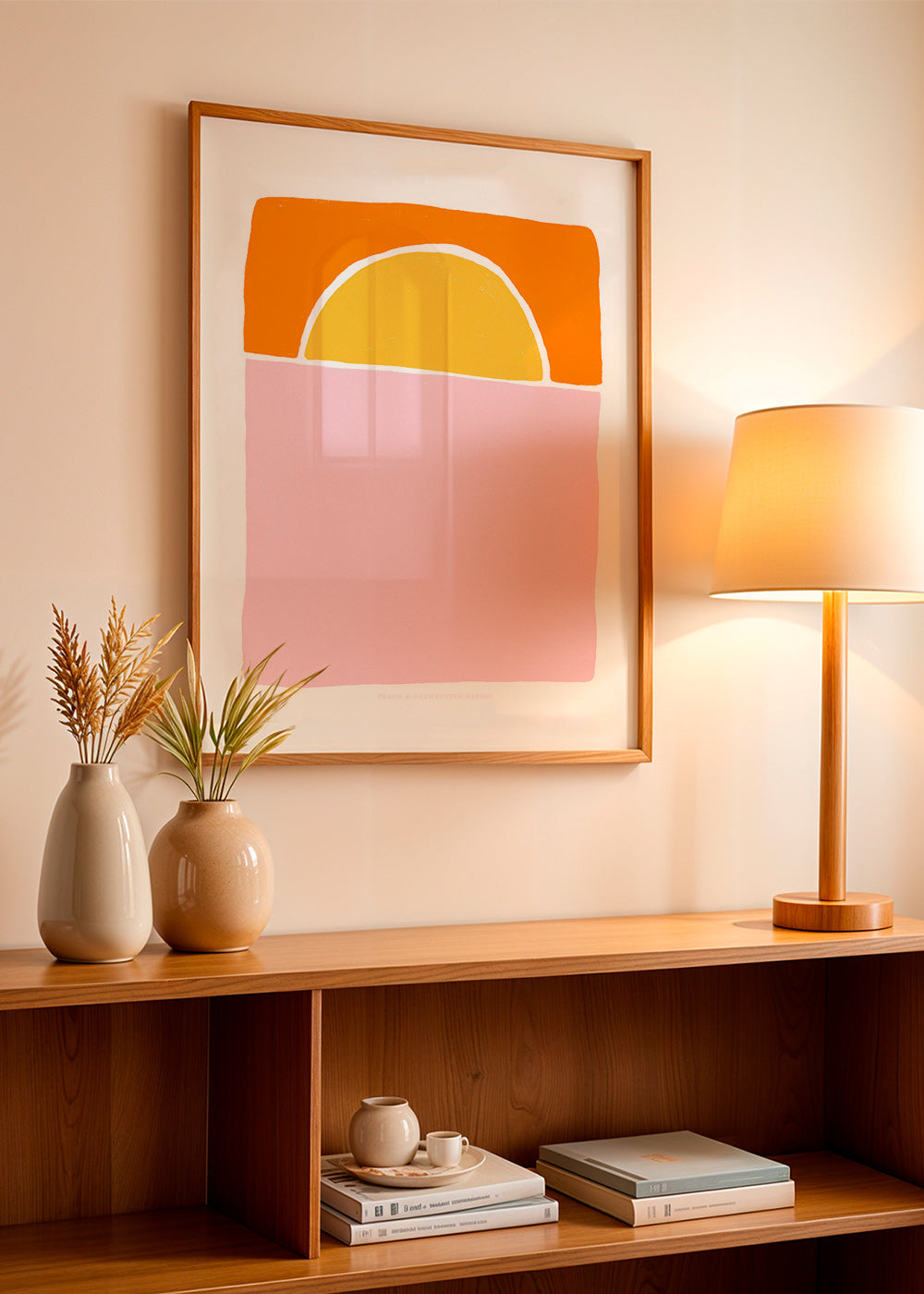 Abstrakt billede halvcirkel rosa og orange – Product3