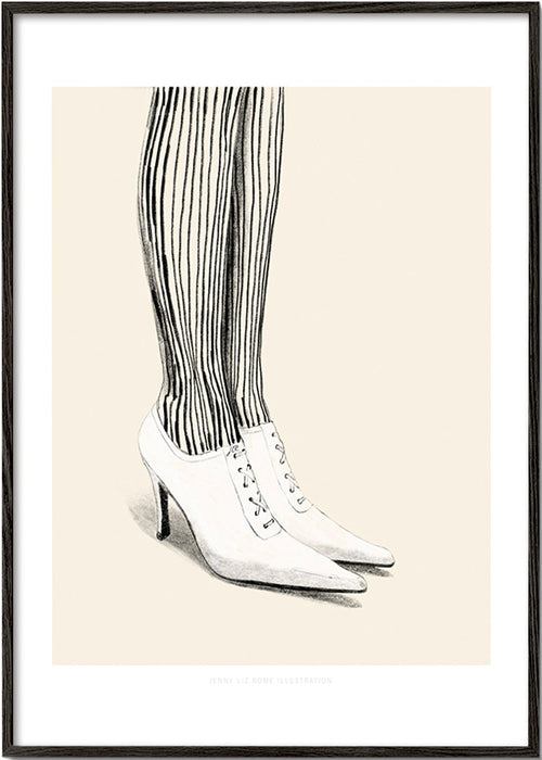 Illustration stribede strømper studie – Black Frame