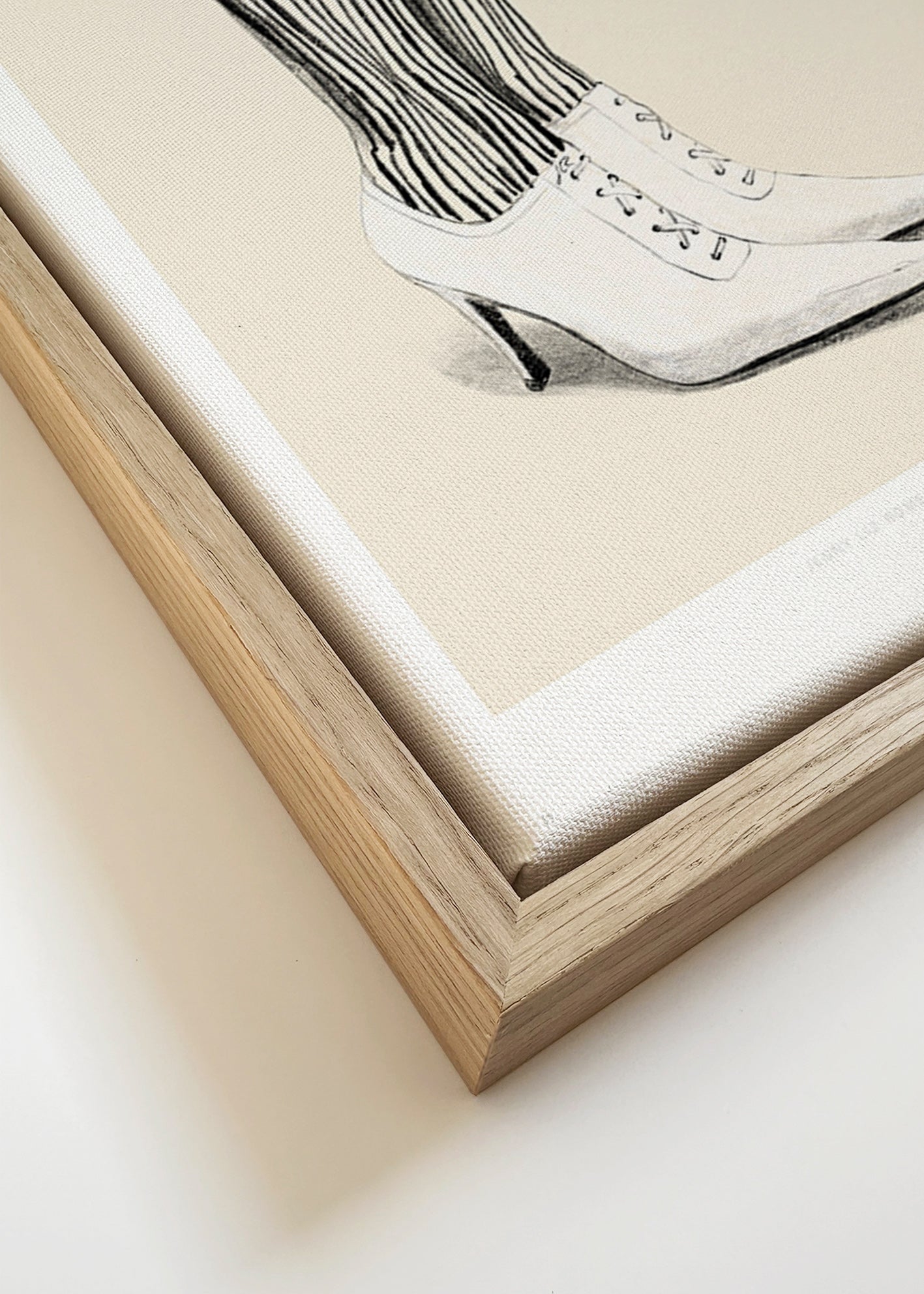 Illustration stribede strømper studie – Canvas detail